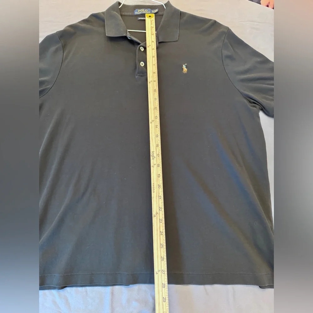 Polo Ralph Lauren Mens XL Polo Shirt Black 100% Cotton Classic Fit Pony Logo